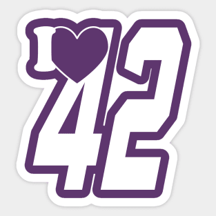 I Love Number 42 Sticker